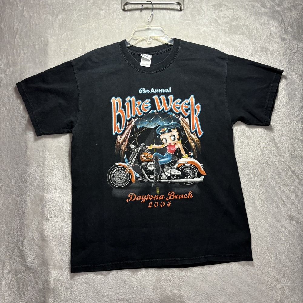Betty Boop 63rd Annual Bike Week 2004 Daytona Beach T-Shirt Large Black - Picture 1 of 5